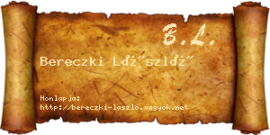 Bereczki László névjegykártya